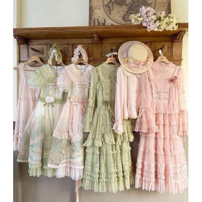 Mademoiselle Pearl Fragrant Grass Blouses Apron Overdress JSKs and Ops(Reservation/Full Payment Without Shipping)